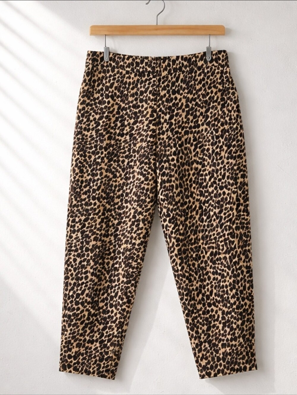 J. Crew Pants 8 Cheetah Jamie Cropped Elastic Waist Animal Print Tapered